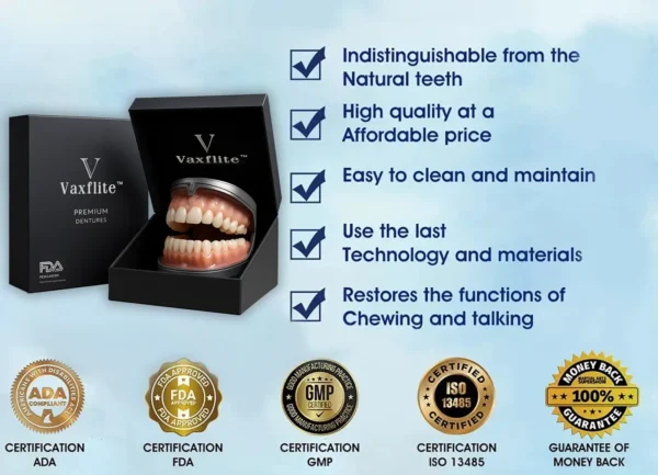🌟 Vaxflite™ – Custom-Crafted Dentures That Feel as Natural as They Look👩‍🔬