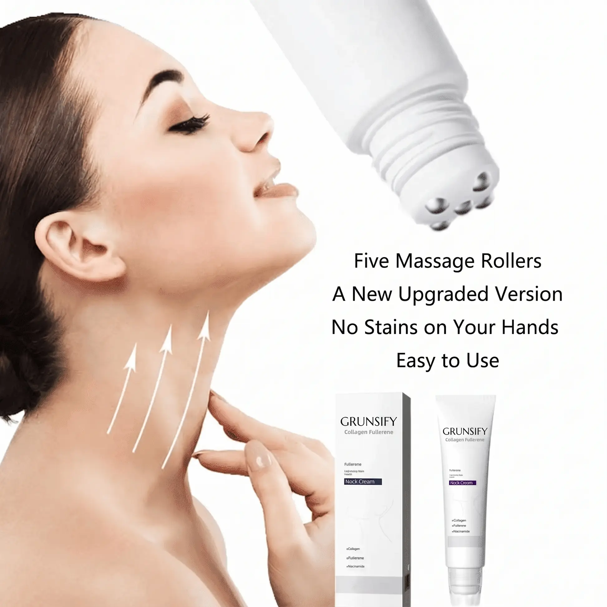 ✨ Roller Massage Cream — 🧴 Infused with Retinol & Hyaluronic Acid | Firms the Neck, Reduces Wrinkles & Double Chin