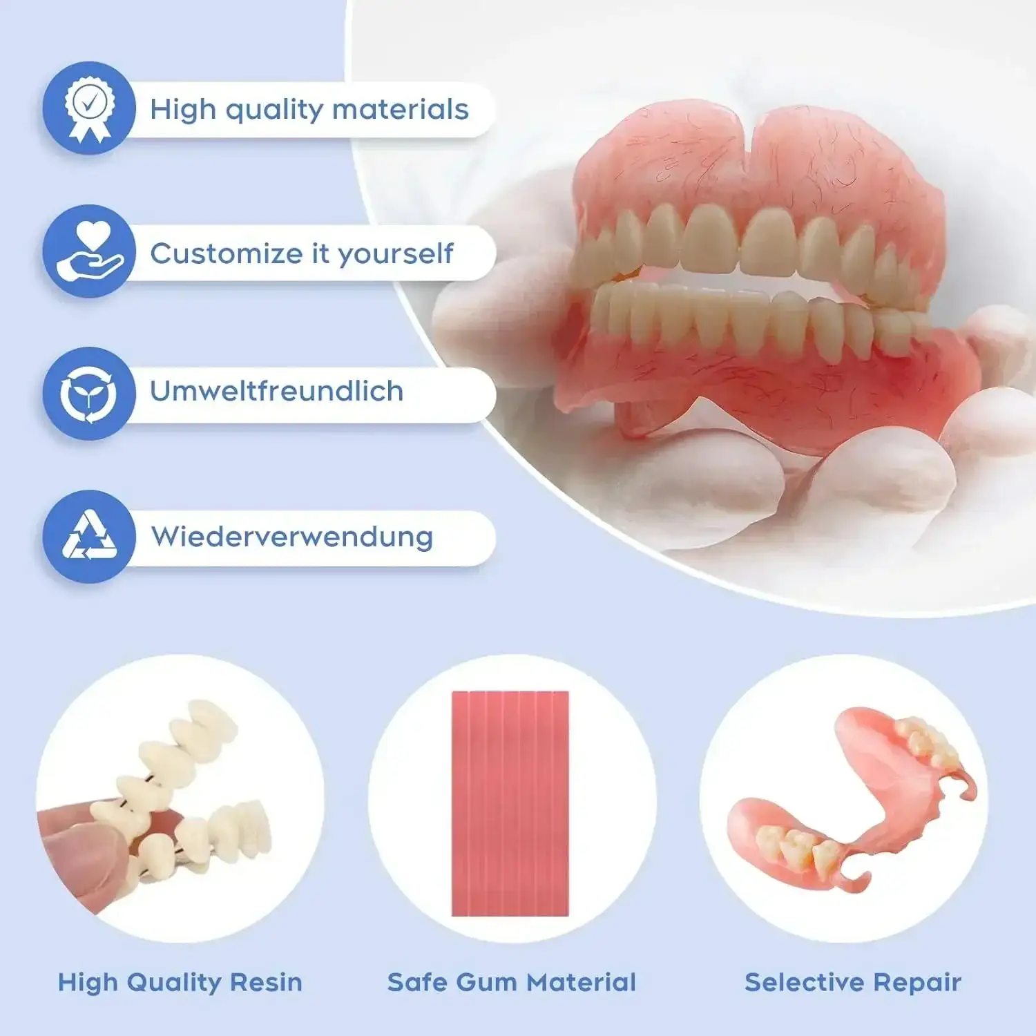 🔥Limited Time 50% OFF: 2nd ltem 60% Off🔥HazyGalaxy® Medical Full Denture with Strong Suction ✅ Made and Shipped from the USA🍀